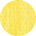 Round Solid Yellow Modern Rug, abs2902yw