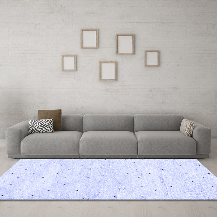 Machine Washable Solid Blue Modern Rug in a Living Room, wshabs2902blu