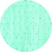 Round Solid Turquoise Modern Rug, abs2902turq