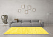 Machine Washable Solid Yellow Modern Rug in a Living Room, wshabs2902yw