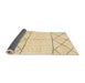 Sideview of Abstract Sun Yellow Solid Rug, abs2903