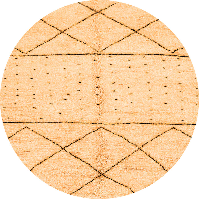Round Machine Washable Solid Orange Modern Area Rugs, wshabs2903org