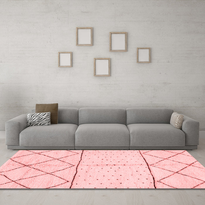 Modern Red Washable Rugs