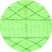 Round Solid Green Modern Rug, abs2903grn