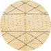 Round Machine Washable Abstract Sun Yellow Rug, wshabs2903