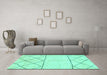 Machine Washable Solid Turquoise Modern Area Rugs in a Living Room,, wshabs2903turq