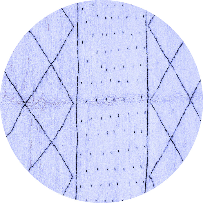 Round Solid Blue Modern Rug, abs2903blu