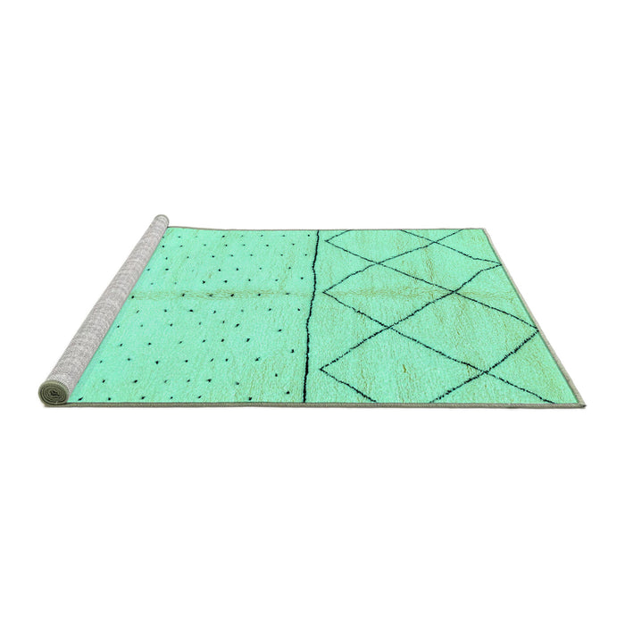 Sideview of Machine Washable Solid Turquoise Modern Area Rugs, wshabs2903turq