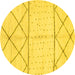 Round Solid Yellow Modern Rug, abs2903yw