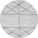 Round Solid Gray Modern Rug, abs2903gry