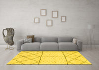 Machine Washable Solid Yellow Modern Rug, wshabs2903yw