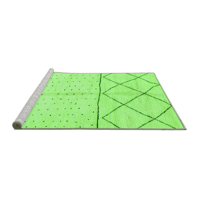 Sideview of Machine Washable Solid Green Modern Area Rugs, wshabs2903grn