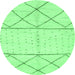 Round Solid Emerald Green Modern Rug, abs2903emgrn