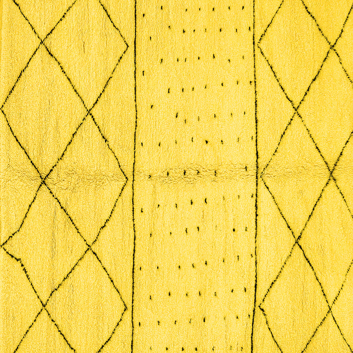 Square Solid Yellow Modern Rug, abs2903yw