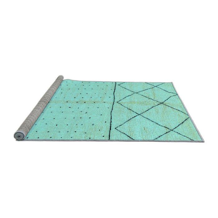 Sideview of Machine Washable Solid Light Blue Modern Rug, wshabs2903lblu