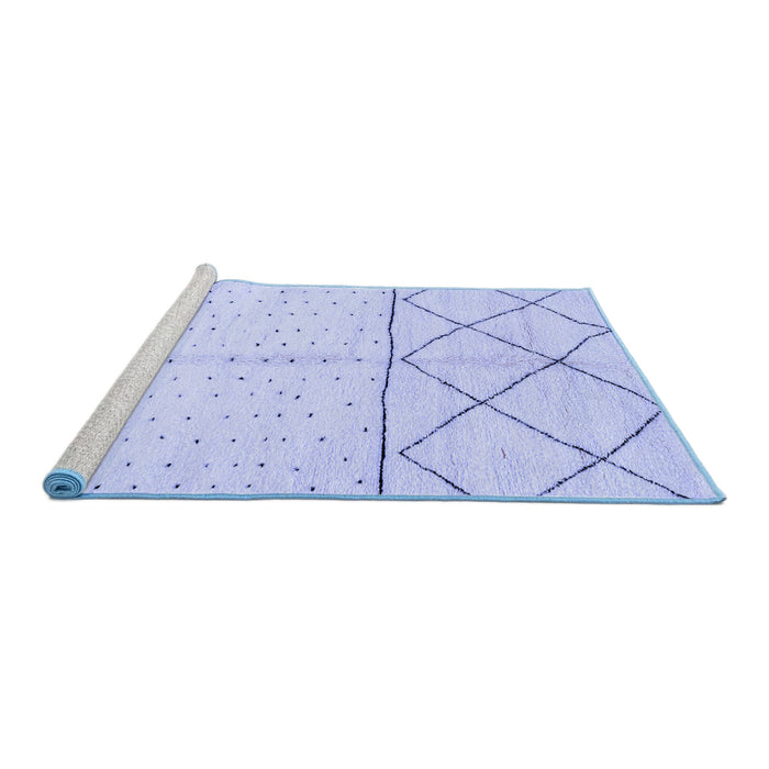 Sideview of Machine Washable Solid Blue Modern Rug, wshabs2903blu