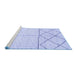 Sideview of Machine Washable Solid Blue Modern Rug, wshabs2903blu