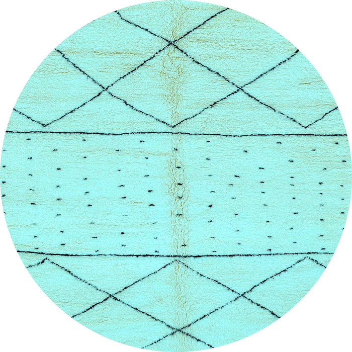 Round Solid Light Blue Modern Rug, abs2903lblu