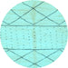 Round Solid Light Blue Modern Rug, abs2903lblu