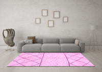 Machine Washable Solid Pink Modern Rug, wshabs2903pnk