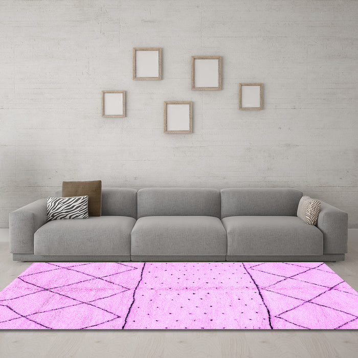 Machine Washable Solid Purple Modern Area Rugs in a Living Room, wshabs2903pur