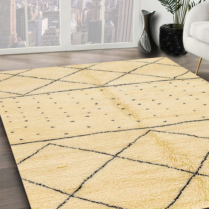 Machine Washable Abstract Sun Yellow Rug in a Family Room, wshabs2903