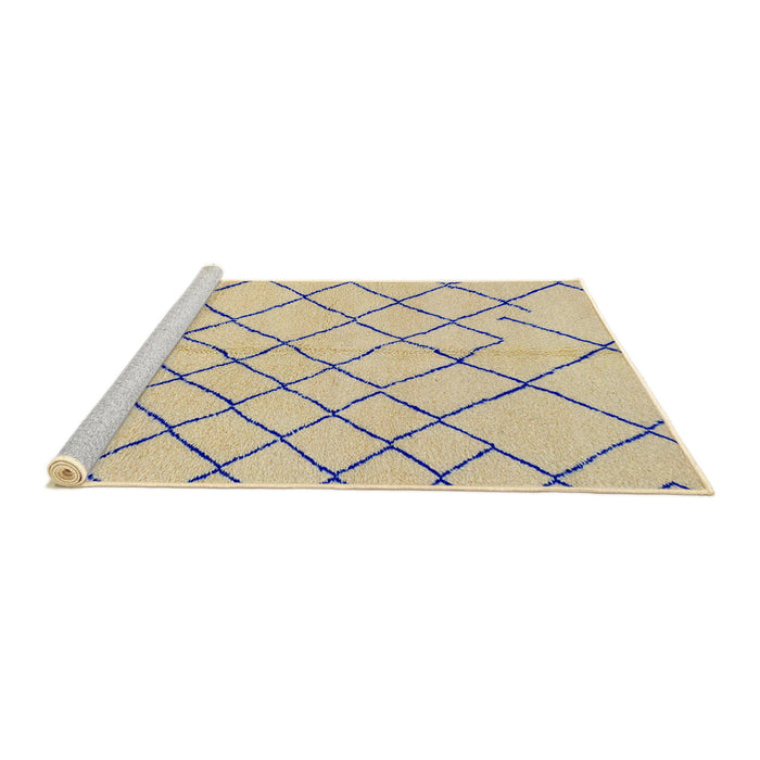 Sideview of Machine Washable Abstract Sun Yellow Rug, wshabs2904