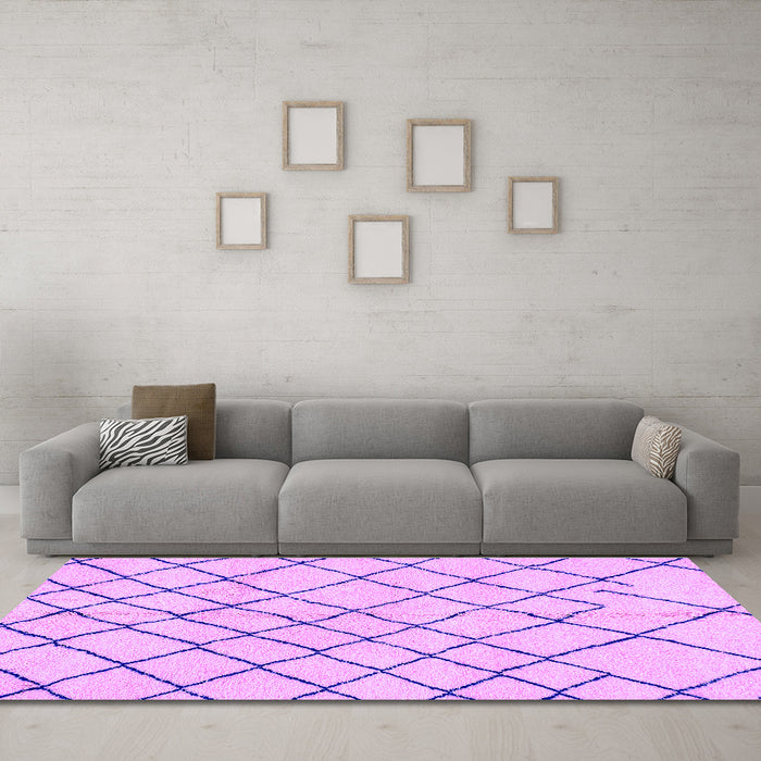 Machine Washable Solid Purple Modern Area Rugs in a Living Room, wshabs2904pur