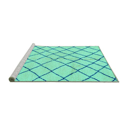 Sideview of Machine Washable Solid Turquoise Modern Area Rugs, wshabs2904turq
