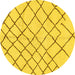 Round Solid Yellow Modern Rug, abs2904yw