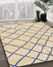 Abstract Sun Yellow Solid Rug in Family Room, abs2904