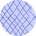 Round Solid Blue Modern Rug, abs2904blu