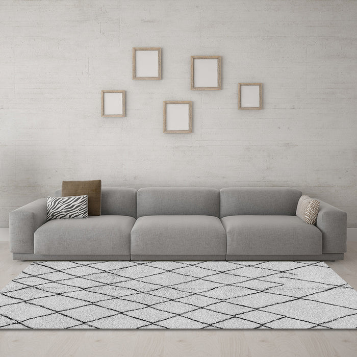 Machine Washable Solid Gray Modern Rug in a Living Room,, wshabs2904gry