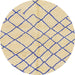 Round Abstract Sun Yellow Solid Rug, abs2904