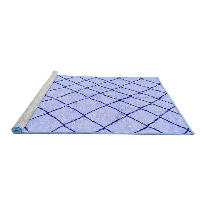 Sideview of Machine Washable Solid Blue Modern Rug, wshabs2904blu