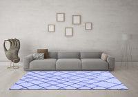 Machine Washable Solid Blue Modern Rug, wshabs2904blu