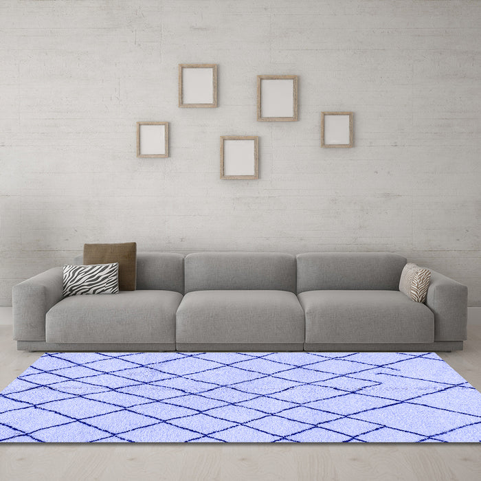 Machine Washable Solid Blue Modern Rug in a Living Room, wshabs2904blu