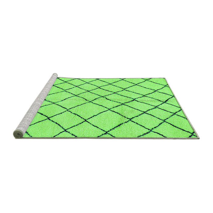 Sideview of Machine Washable Solid Green Modern Area Rugs, wshabs2904grn