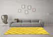 Machine Washable Solid Yellow Modern Rug in a Living Room, wshabs2904yw