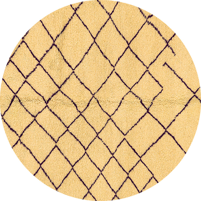 Round Solid Brown Modern Rug, abs2904brn
