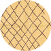 Round Solid Brown Modern Rug, abs2904brn