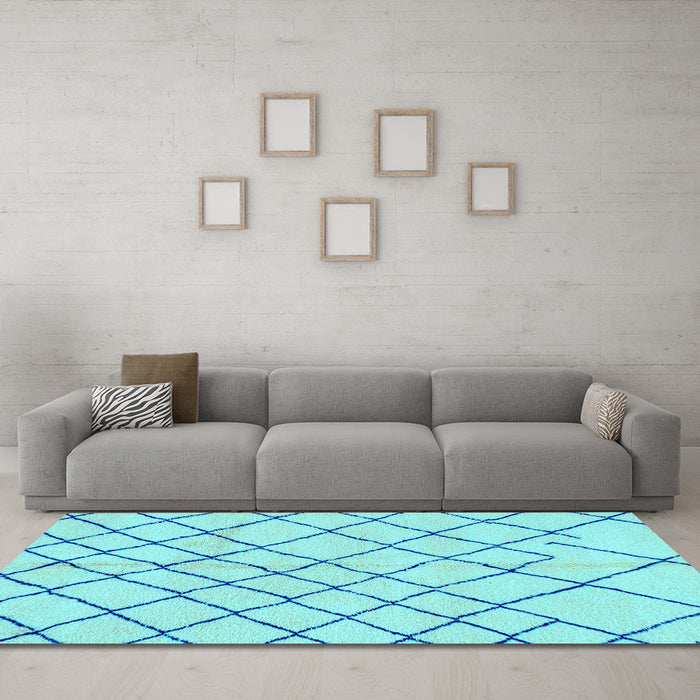 Machine Washable Solid Light Blue Modern Rug in a Living Room, wshabs2904lblu