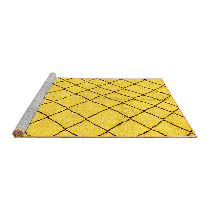 Sideview of Machine Washable Solid Yellow Modern Rug, wshabs2904yw