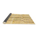 Sideview of Abstract Yellow Solid Rug, abs2905