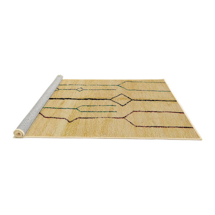 Sideview of Machine Washable Abstract Yellow Rug, wshabs2905