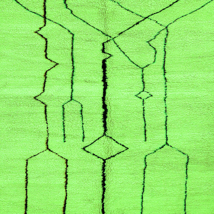 Square Machine Washable Solid Green Modern Area Rugs, wshabs2905grn