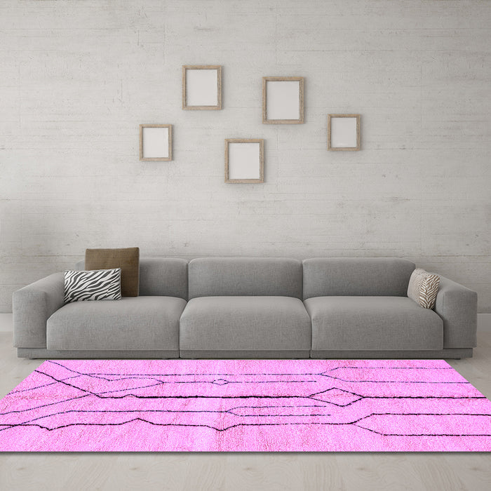 Machine Washable Solid Purple Modern Area Rugs in a Living Room, wshabs2905pur