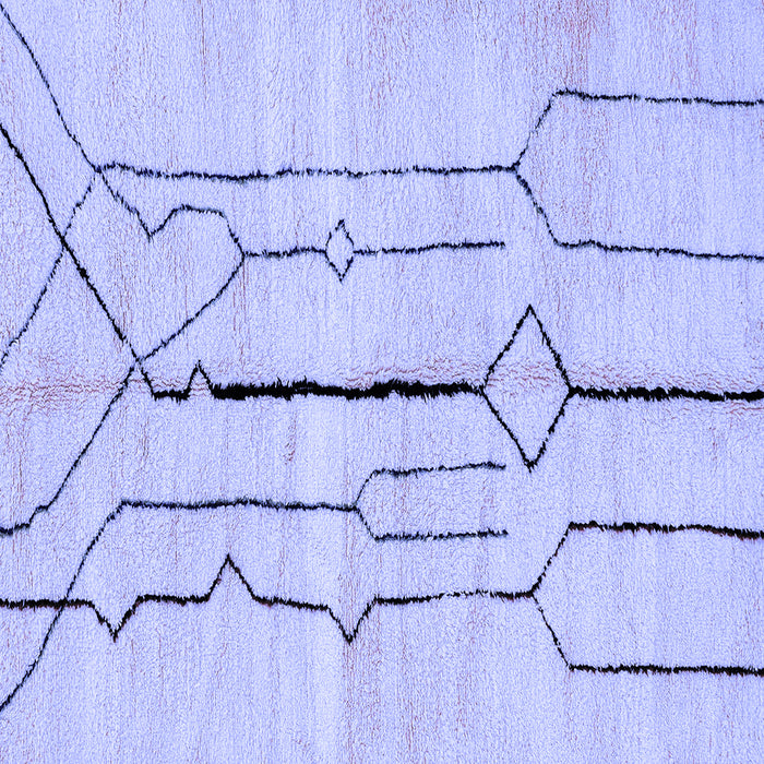 Square Solid Blue Modern Rug, abs2905blu