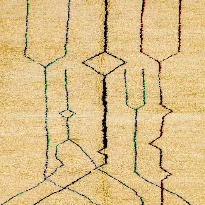 Square Machine Washable Abstract Yellow Rug, wshabs2905