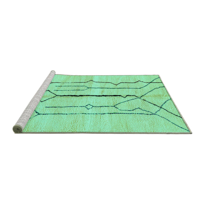 Sideview of Machine Washable Solid Turquoise Modern Area Rugs, wshabs2905turq